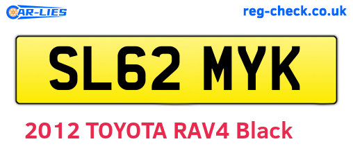 SL62MYK are the vehicle registration plates.