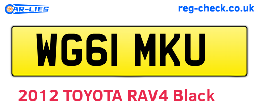 WG61MKU are the vehicle registration plates.