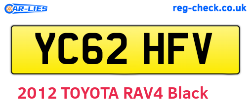 YC62HFV are the vehicle registration plates.