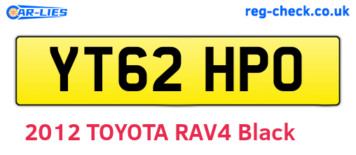 YT62HPO are the vehicle registration plates.