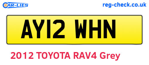 AY12WHN are the vehicle registration plates.