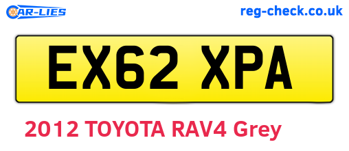 EX62XPA are the vehicle registration plates.