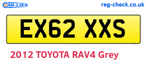 EX62XXS are the vehicle registration plates.