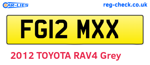 FG12MXX are the vehicle registration plates.