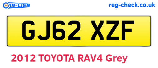 GJ62XZF are the vehicle registration plates.