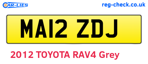 MA12ZDJ are the vehicle registration plates.
