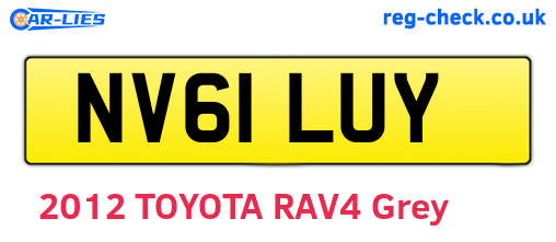 NV61LUY are the vehicle registration plates.