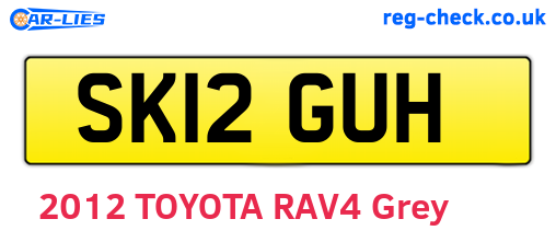 SK12GUH are the vehicle registration plates.