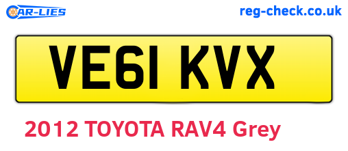 VE61KVX are the vehicle registration plates.