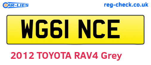 WG61NCE are the vehicle registration plates.