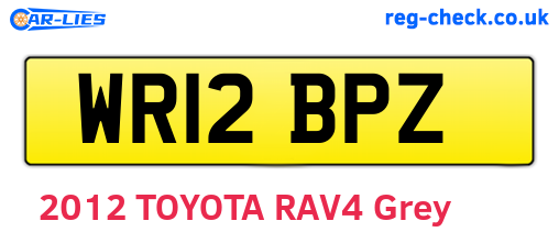 WR12BPZ are the vehicle registration plates.
