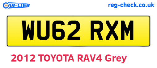 WU62RXM are the vehicle registration plates.