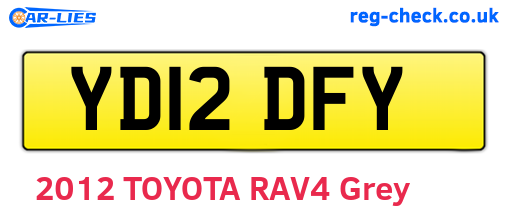 YD12DFY are the vehicle registration plates.
