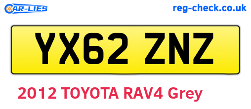 YX62ZNZ are the vehicle registration plates.