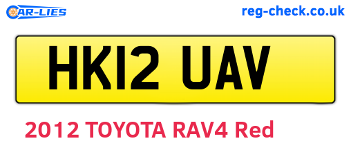 HK12UAV are the vehicle registration plates.