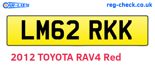 LM62RKK are the vehicle registration plates.