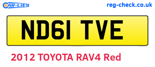 ND61TVE are the vehicle registration plates.