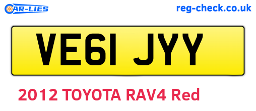 VE61JYY are the vehicle registration plates.