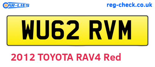 WU62RVM are the vehicle registration plates.