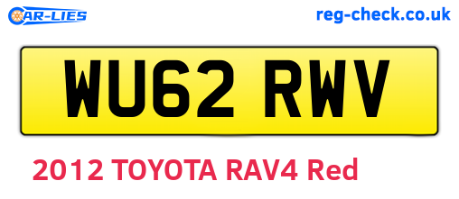 WU62RWV are the vehicle registration plates.