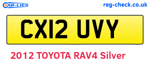 CX12UVY are the vehicle registration plates.
