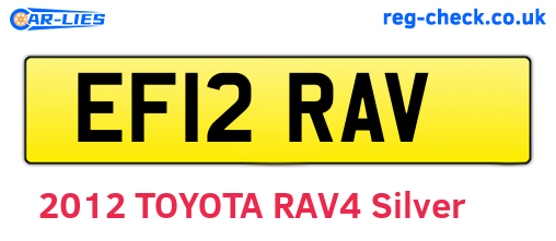 EF12RAV are the vehicle registration plates.