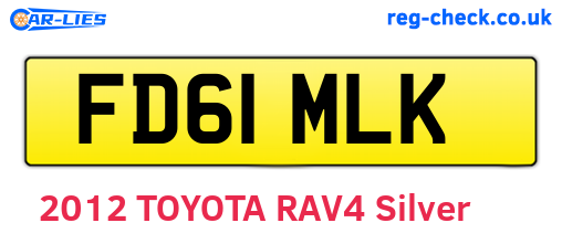 FD61MLK are the vehicle registration plates.