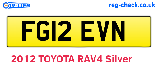 FG12EVN are the vehicle registration plates.