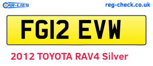 FG12EVW are the vehicle registration plates.