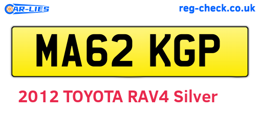MA62KGP are the vehicle registration plates.