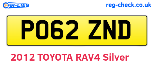 PO62ZND are the vehicle registration plates.