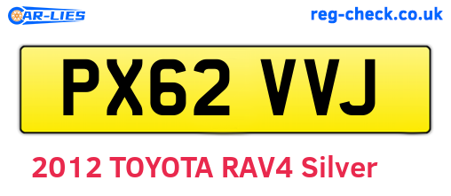 PX62VVJ are the vehicle registration plates.