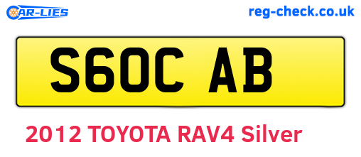 S60CAB are the vehicle registration plates.