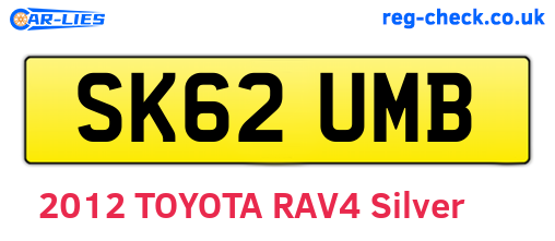 SK62UMB are the vehicle registration plates.