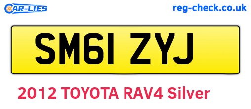 SM61ZYJ are the vehicle registration plates.