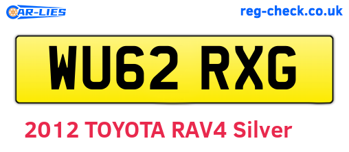 WU62RXG are the vehicle registration plates.