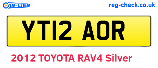 YT12AOR are the vehicle registration plates.