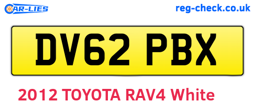 DV62PBX are the vehicle registration plates.