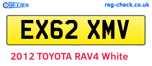 EX62XMV are the vehicle registration plates.