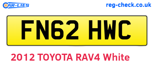 FN62HWC are the vehicle registration plates.
