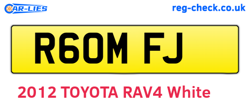 R60MFJ are the vehicle registration plates.