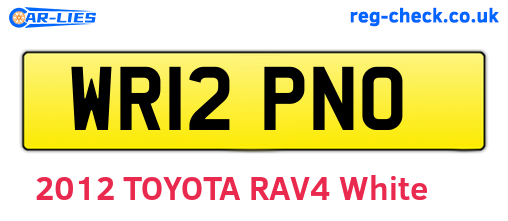 WR12PNO are the vehicle registration plates.