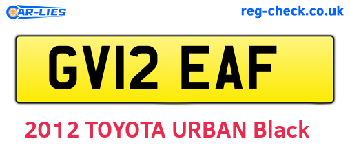 GV12EAF are the vehicle registration plates.