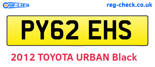 PY62EHS are the vehicle registration plates.