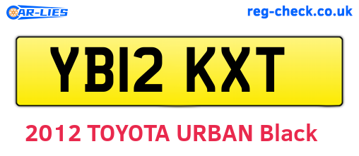 YB12KXT are the vehicle registration plates.