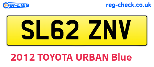 SL62ZNV are the vehicle registration plates.