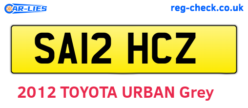 SA12HCZ are the vehicle registration plates.