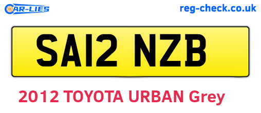 SA12NZB are the vehicle registration plates.