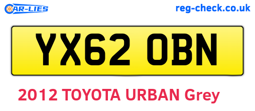 YX62OBN are the vehicle registration plates.