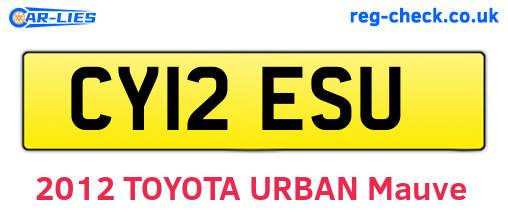CY12ESU are the vehicle registration plates.